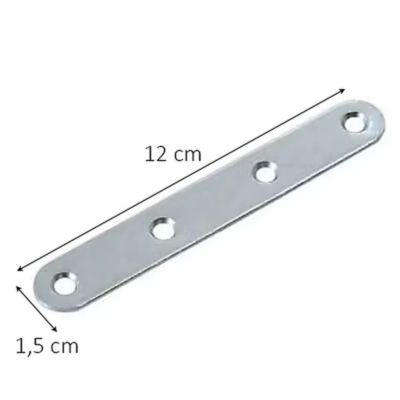 4 Pattes d'assemblage Acier zingué L.120xH.15xEP.2 mm