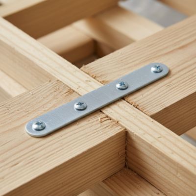 4 Pattes d'assemblage Acier zingué L.120xH.15xEP.2 mm