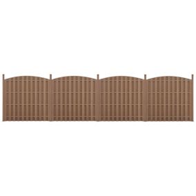 4 pièces de clôture barrière brise vue brise vent bois marron Helloshop26