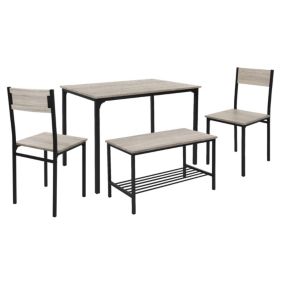 4 Pièces meubles de salle à manger cuisine table chaises banc chêne Sonoma