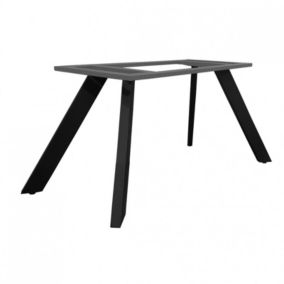 4 pieds de table de repas inclinés en métal noir H.65 cm - 08