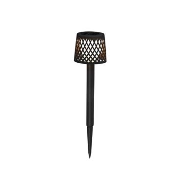 4 piques solaire LED intégrée Gretita noir 2lm 0,015W IP44 blanc chaud New Garden