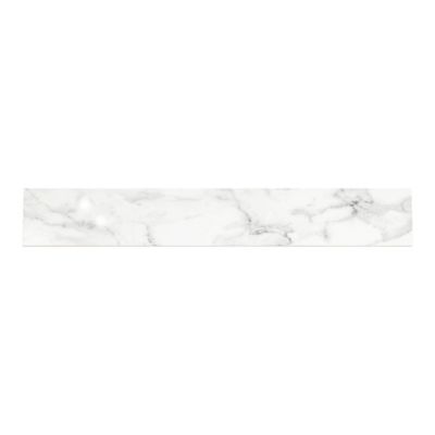 4 Plinthes en carrelage effet marbre blanc brillant L.60,8 x 9 cm x ép.8,5 mm, Aruma