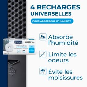 4 recharges de 500g universelles pour absorbeur d'humidité Starwax