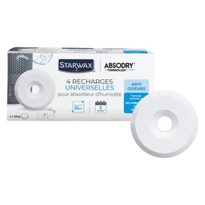 4 recharges de 500g universelles pour absorbeur d'humidité Starwax