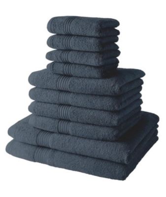 Lot de 10 serviettes de Toilette TODAY 50x90 cm 100% Coton - Navy - Maison