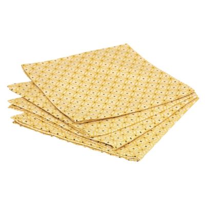4 Serviettes de table Graphique jaune