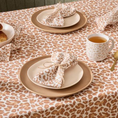 4 serviettes Leopadi beige lin L40xp40xH0,1cm - Atmosphera Créateur d'intérieur