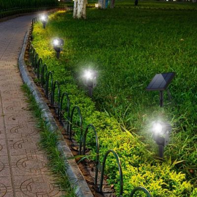 4 spots solaires extérieurs LED noir 4-en-1 câble 4 m 150/200 lm IP65 Lumisky Roundy