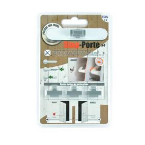 4 Stop-porte protection murale gris en caoutchouc