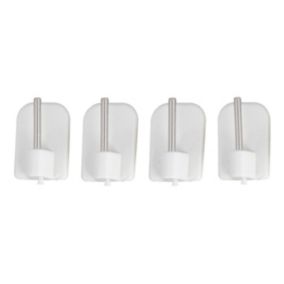 4 supports adhésifs plastique (2.3x1.5 cm - Blanc)