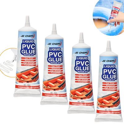 4 tubes de colle de réparation PVC haute résistance 100 ml, ciment adhésif transparent et imperméable