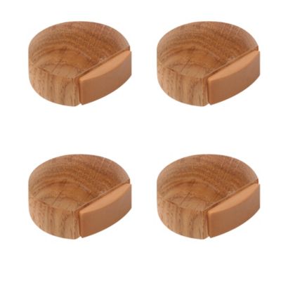 4 Un. Butée de porte adhésive en bois de chêne naturel 45x42MM