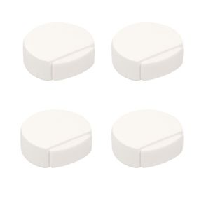 4 Un. Butée de porte adhésive en bois laqué blanc 45x42MM