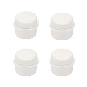 4 Un. Butée de porte adhésive en bois laqué blanc - Diamètre 37MM