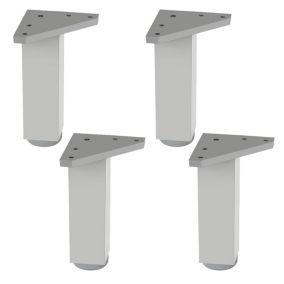 4 un. Pied carré pour meuble en aluminium 40x40mm hauteur 120mm aluminium mat avec régulateur de nivellement