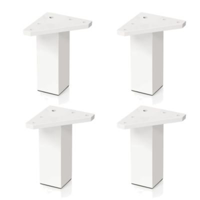 4 un. Pied carré pour meuble en plastique ABS résine ANTI-HUMIDITÉ 40x40mm hauteur 100mm blanc