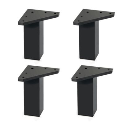 4 un. Pied carré pour meuble en plastique ABS résine ANTI-HUMIDITÉ 40x40mm hauteur 100mm noir