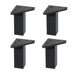 4 un. Pied carré pour meuble en plastique ABS résine ANTI-HUMIDITÉ 40x40mm hauteur 100mm noir