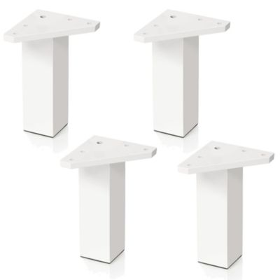 4 un. Pied carré pour meuble en plastique ABS résine ANTI-HUMIDITÉ 40x40mm hauteur 120mm blanc