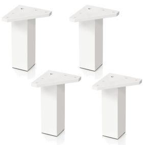 4 un. Pied carré pour meuble en plastique ABS résine ANTI-HUMIDITÉ 40x40mm hauteur 120mm blanc
