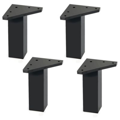 4 un. Pied carré pour meuble en plastique ABS résine ANTI-HUMIDITÉ 40x40mm hauteur 120mm noir