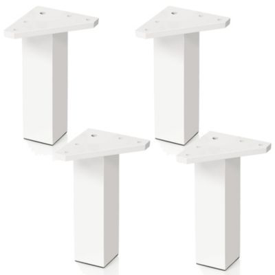 4 un. Pied carré pour meuble en plastique ABS résine ANTI-HUMIDITÉ 40x40mm hauteur 150mm blanc
