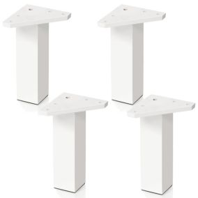 4 un. Pied carré pour meuble en plastique ABS résine ANTI-HUMIDITÉ 40x40mm hauteur 150mm blanc