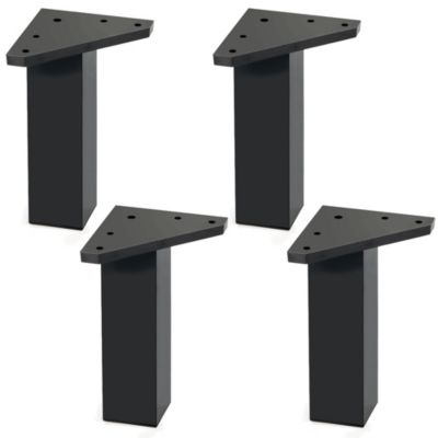 4 un. Pied carré pour meuble en plastique ABS résine ANTI-HUMIDITÉ 40x40mm hauteur 150mm noir
