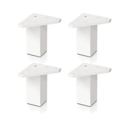 4 un. Pied carré pour meuble en plastique ABS résine ANTI-HUMIDITÉ 40x40mm hauteur 60mm blanc