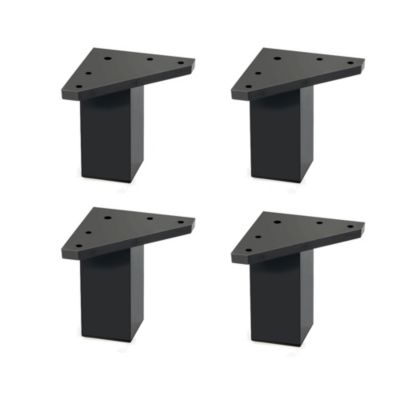 4 un. Pied carré pour meuble en plastique ABS résine ANTI-HUMIDITÉ 40x40mm hauteur 60mm noir
