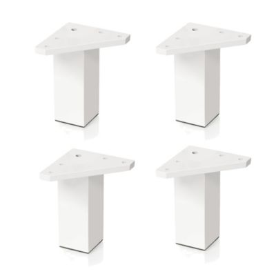 4 un. Pied carré pour meuble en plastique ABS résine ANTI-HUMIDITÉ 40x40mm hauteur 80mm blanc