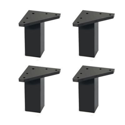 4 un. Pied carré pour meuble en plastique ABS résine ANTI-HUMIDITÉ 40x40mm hauteur 80mm noir