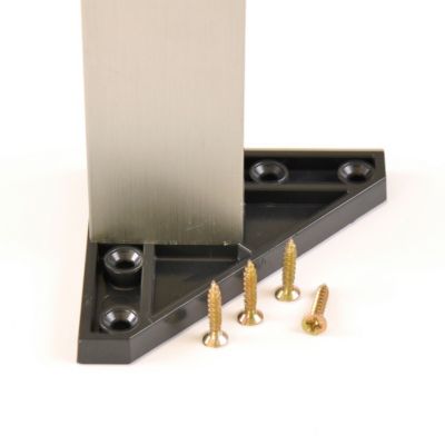 4 un. Pied carré pour table en aluminium 40x40mm hauteur 400mm inox mat avec régulateur de nivellement