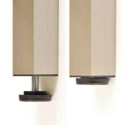 4 un. Pied carré pour table en aluminium 40x40mm hauteur 400mm inox mat avec régulateur de nivellement