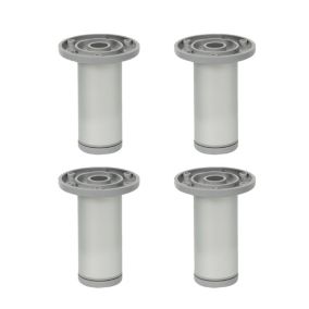 4 un. Pied rond pour meuble en aluminium diamètre 40mm hauteur 100mm aluminium mat avec régulateur de nivellement