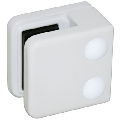 PRIOstahl Support De Verre Inox V2A 63x45x30mm Pour Rambarde Ø42,4mm - Épaisseur Verre 8-12,76mm, Avec Goupille