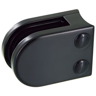 4 x Pince à verre pour tube diam. 42,4 modèle 02 - Ep. verre 10 mm - Zamak noir RAL 9005
