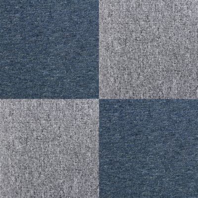 40 Dalles de 50cm x 50cm (10m²) Dalle de Moquette Couleur Bleu Tempête & Gris Platine