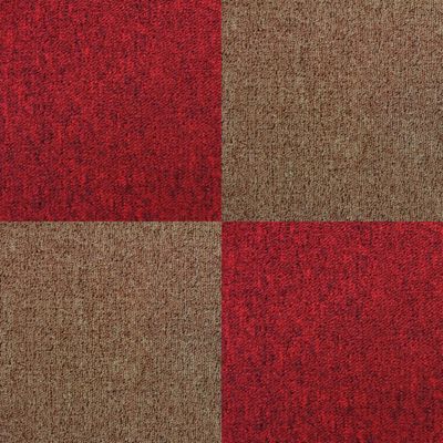 40 Dalles de 50cm x 50cm (10m²) Dalle de Moquette Couleur Sable & Rouge ...
