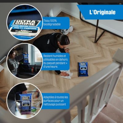 Lingette Desinfectante UltraGrime Pro Multi-Usages Sans Plastique