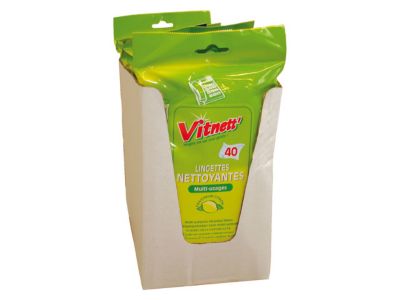 VIETDAI Lingettes Dégraissantes Cuisine Extra-Épaisses – 40 Lingettes Jetables Parfum Citron Frais Pour Plaque Induction, Four, Cuisinière Et Comptoirs