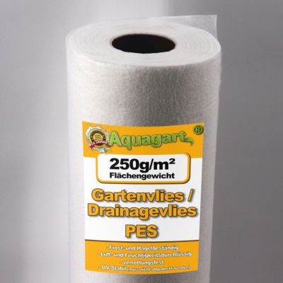 40 m² feutre géotextile, film de paillage, feutre de bassin 250 g, 1,6 m Aquagart