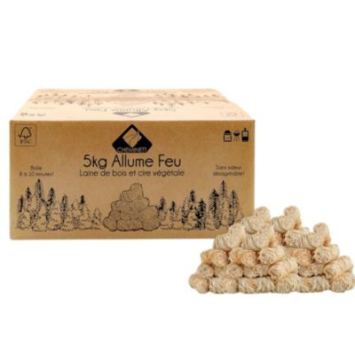 400 Allume feu laine de bois Pyrofeu 100% végétal Carton - 5 kg