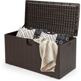 400 L Boîte de Rangement Extérieure Bac Malle de Rangement pour Patio avec Couvercle Verrouillable pour Maison Piscine