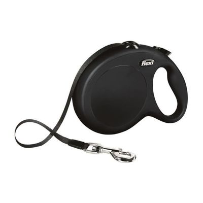 FLEXI New Classic Laisse sangle - L : 8 m - Noir - Pour chien