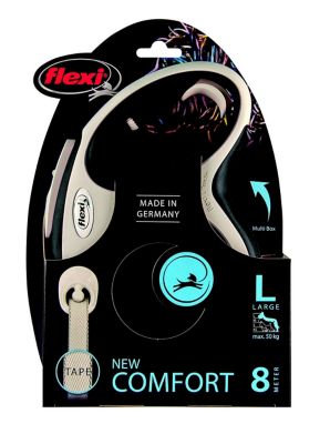 Laisse à enrouleur Flexi L L.8 m noir