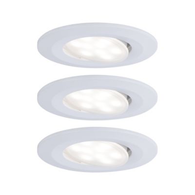 3 spots encastrables Calla LED intégrée 4000K IP65 3x680lm rond orientable blanc dépoli Paulmann