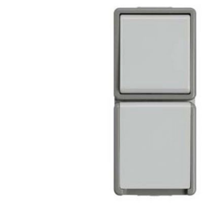 Prise 2P+T en saillie Delta IP44 250 V 66x151 mm 1 pc