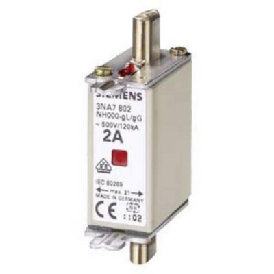 Cartouche fusible Siemens 3NA7820 taille 000 500 V fusible NH000 en céramique